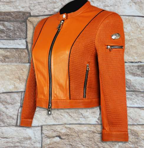 Ladies Short Zipper Leather Jacket by Euro Leder Fashion Limited