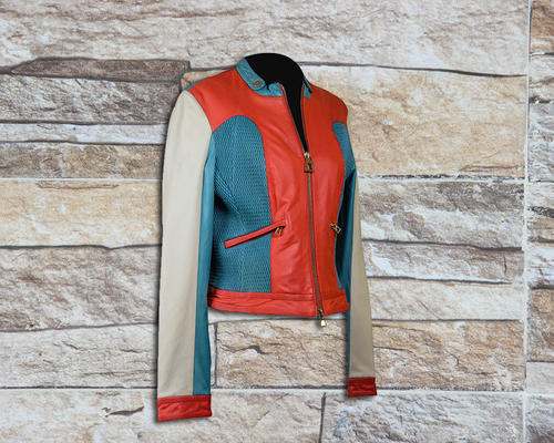 Multi Color Short Leather Jacket by Euro Leder Fashion Limited