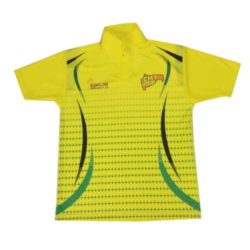 Collar neck Yellow Sports T shirt  by Sagari Sports