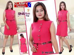 Pink One Piece Midi Dress by Clarify Fashion