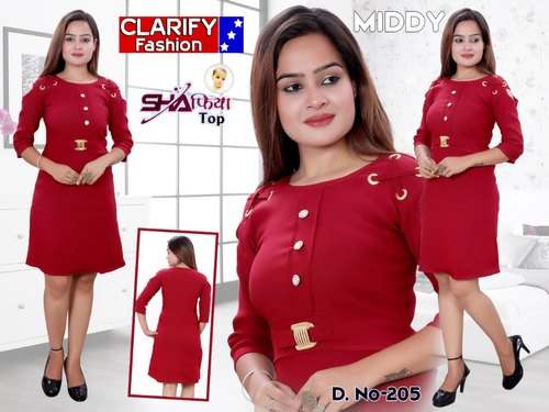 Red Midi Dress For Girls