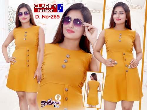 Yellow One Piece Dress For Ladies by Clarify Fashion