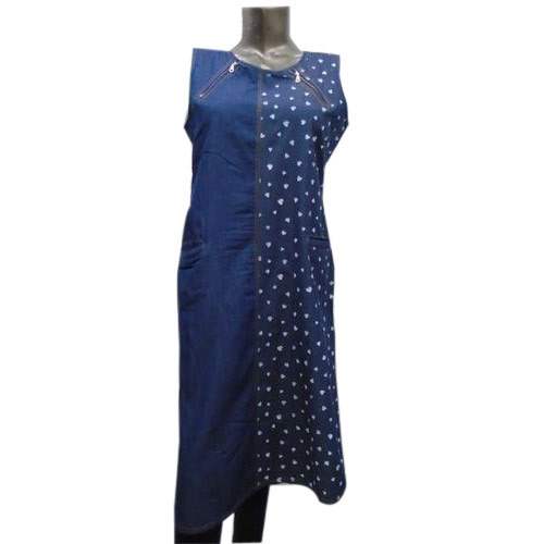 Polka Dots Long Denim Kurti