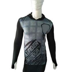 Black 4 Way Lycra Mens Hoodie