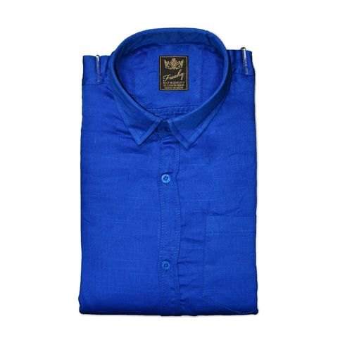 Mens Blue Casual Cotton Shirt by Sammi Garments