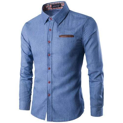 Mens plain denim shirt