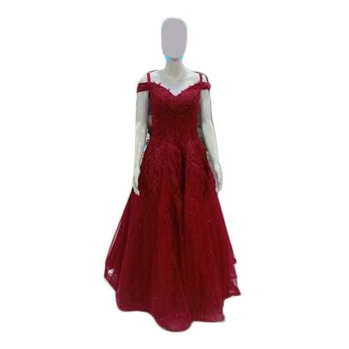 Ladies Designer Maroon Gown by Krista Apparel