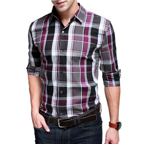 Mens Casual Checks Shirt  by Kavins International