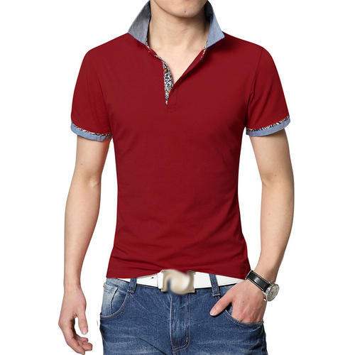 Formal wear Plain Collar Neck T shirt  by Gold Apparel