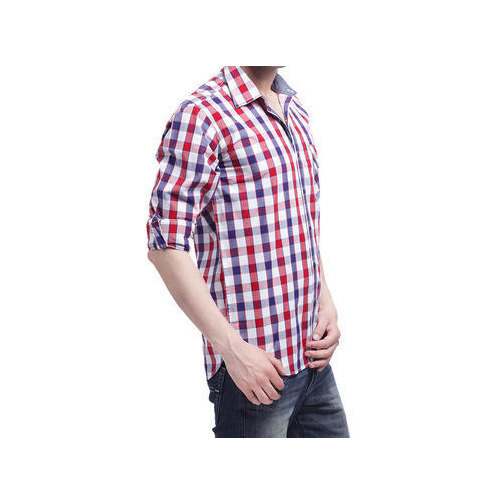 Small Checks Cotton Mens Shirt  by Gold Apparel