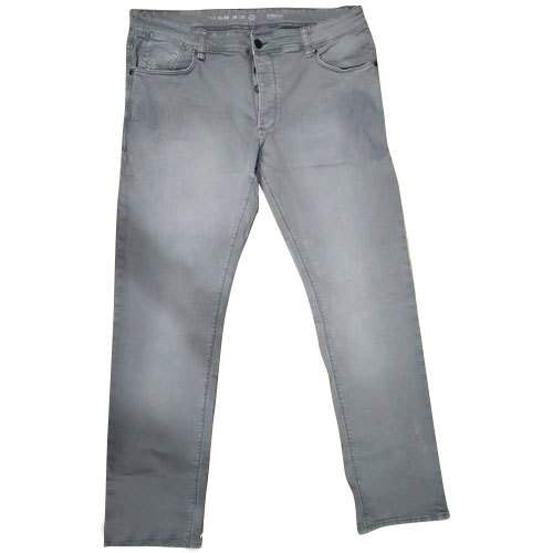 Straight Grey Denim Jeans by Pushpa Garments