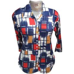Ladies Multi Color Printed Cotton Shirt