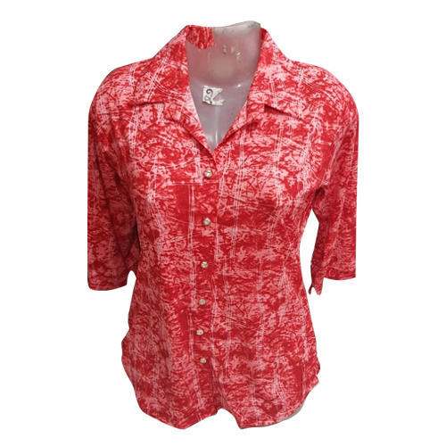Ladies Red Cotton Shirt by Yash Enterprises
