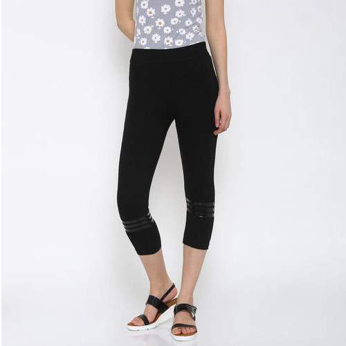 Fancy Black Cotton Capri For Girls by Dap Enterprises