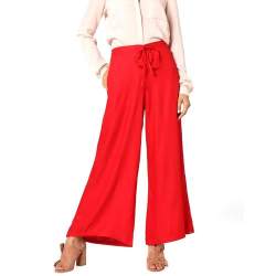 Fancy Red Rayon Palazzo