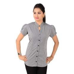 Ladies Grey Half Sleeve Shirt