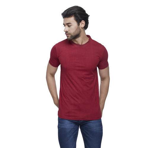 Mens Half Sleeve Red T Shirt by Cyankart India Private Limited