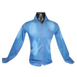 New Arrival Fancy Mens Faded Denim Shirt