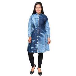 Double Color Shaded Denim Kurti