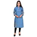 Embroidered Denim kurti for Ladies