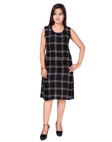 Rayon Check Midi One Piece