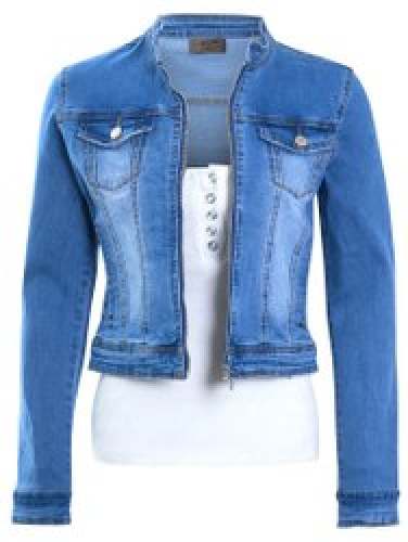 Plain Fancy Denim Jacket For Ladies by Buytake
