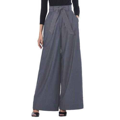 Plain Grey Palazzo Pant by Buytake