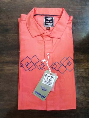 Pink Plain Mens Casual Shirt by Hitesh Enterprises