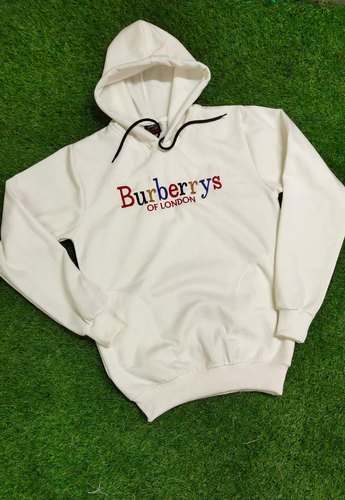 Mens White Hooded Sweatshirt