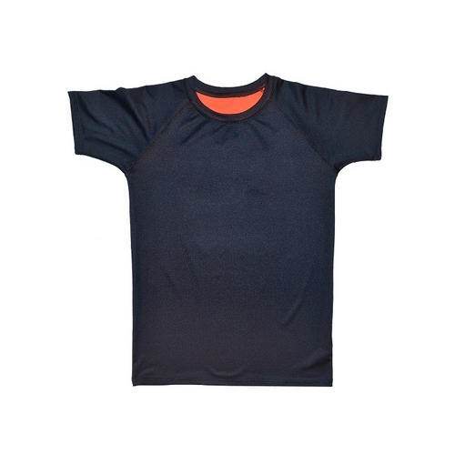 Black Plain Round Neck T shirt For Boys by V.K Enterprises