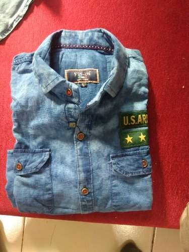 Fancy Blue Denim Shirt