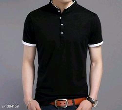 Black Half Sleeve T Shirt For Mens