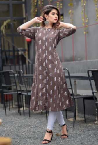 Cotton Slub Printed Kurti by Rupru Fashion Pvt Ltd