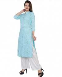 Ladies Cotton Kurti With Palazzo Set