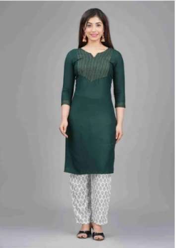 Printed Rayon Kurti With Pant by Rupru Fashion Pvt Ltd