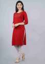 Red Printed Kurti With Pant thumb 1