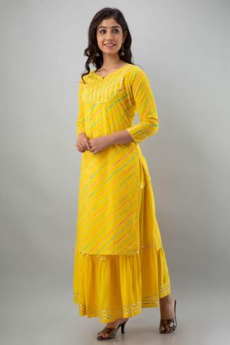  Beautiful Lahriya Gota work pure cotton kurti