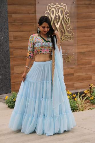 GORGETTE WITH RUFFLES NAVRATRI LAHENGA