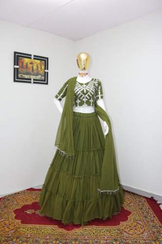 GORGETTE WITH RUFFLES  NAVRATRI LEHENGA