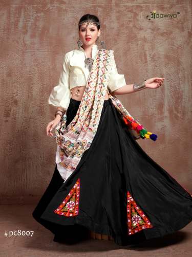 Multi Color Mirror Work Navratri Wear Lehenga