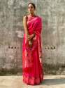 New Design Art Silk Pink Saree
