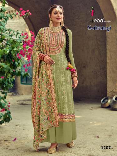  Satrangi Dress material with heavy dupatta 