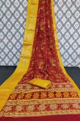 Soft Cotton Silk Jaquese Panel Saree