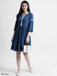 Super Slub Blue Kurti