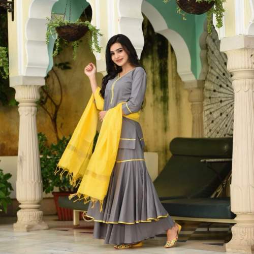 Trendy Rayon Kurti with Double Layerd sharara 