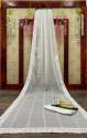 White Double Sequence Georgette Saree thumb 2