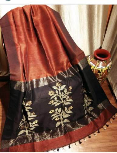 Designer Pallu Work Silk Linen Handloom Saree