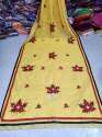 handloom cottonsilk Applique mirror work saree