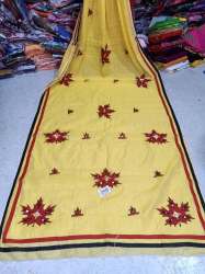 handloom cottonsilk Applique mirror work saree