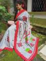 handloom cottonsilk   Applique work saree thumb 1